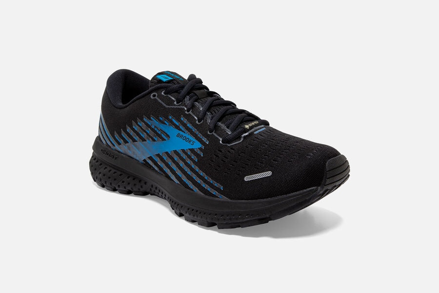 Brooks Ghost 13 GTX Road Running Shoes Mens - Black/Blue - YVILN-4271